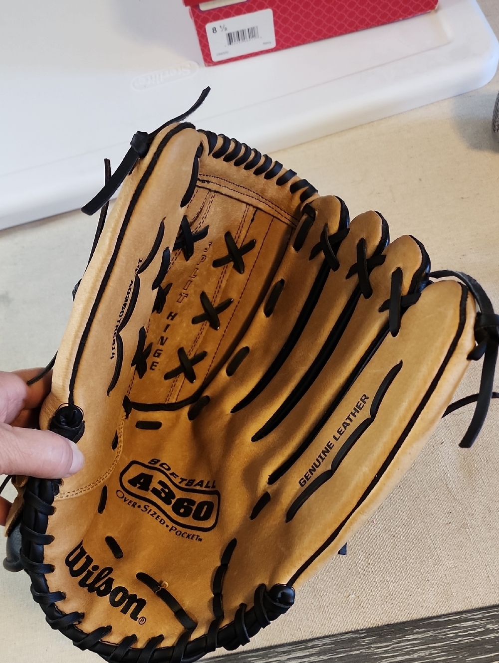 Wilson Tan Baseball Glove with Black Lacing